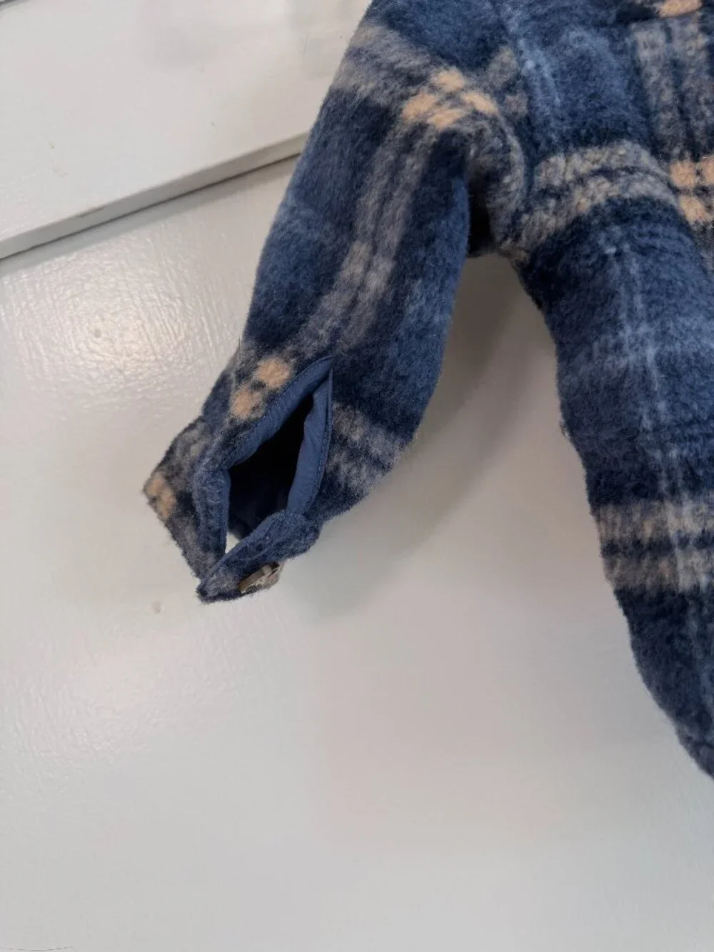 Carter's Baby Plaid Sherpa-Lined Shacket in Navy
